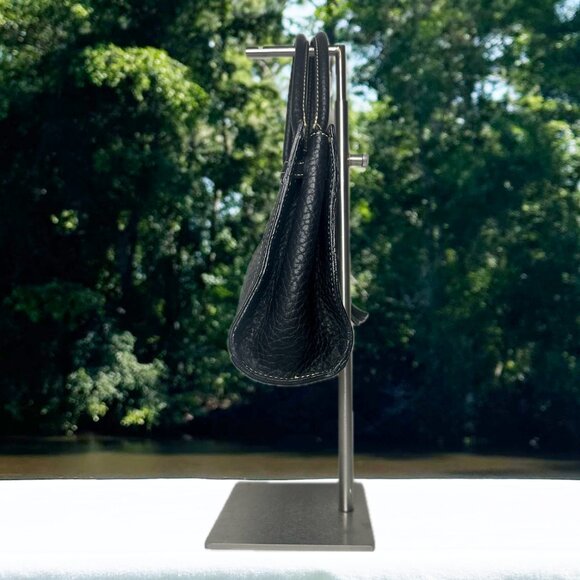 Dooney & Bourke Vintage Mini Tassel Tote Black Leather Silver Hardware EUC - Picture 4 of 14